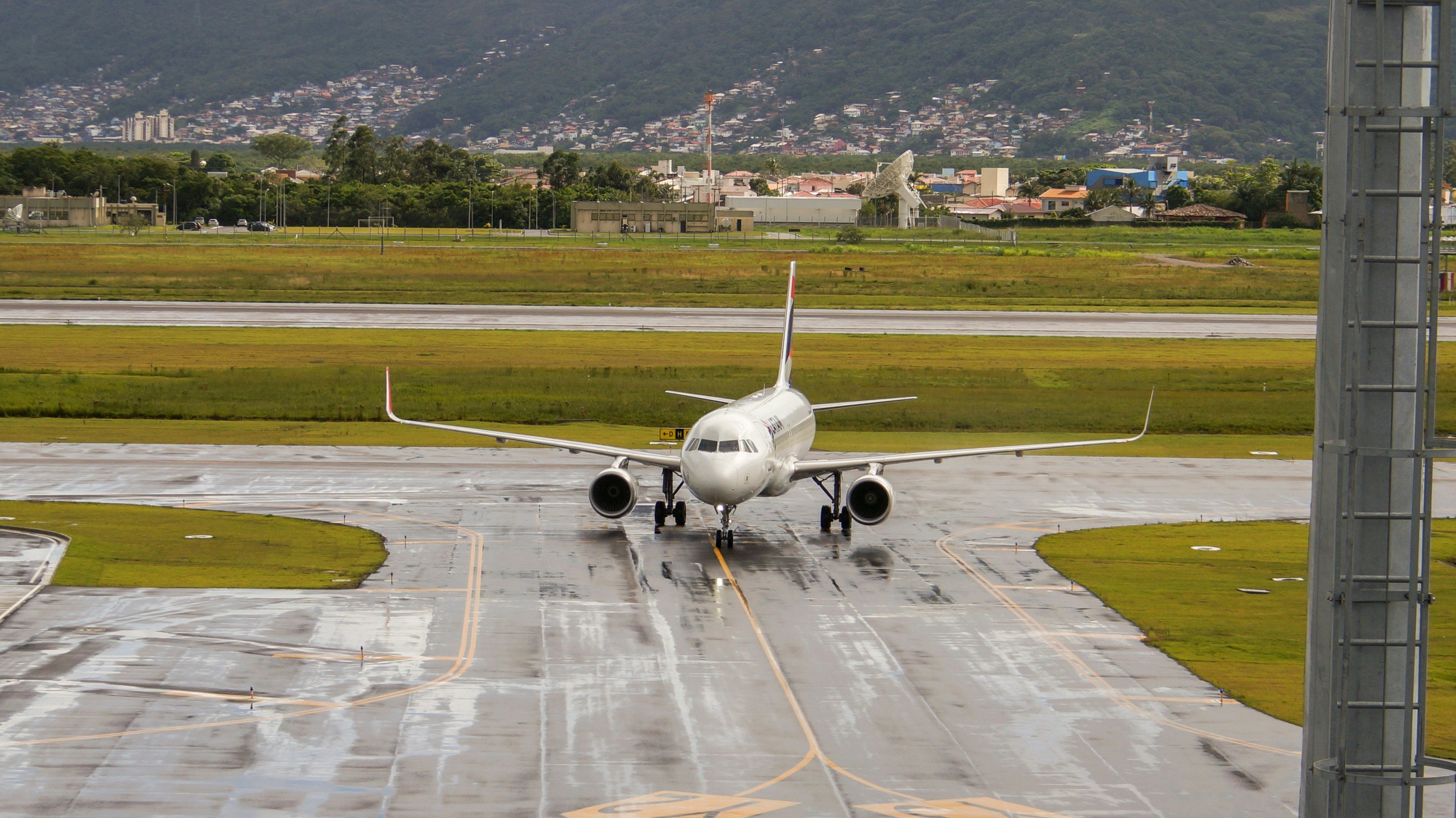 Plane arriving at Airport.
